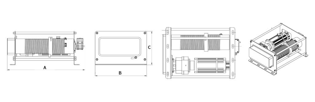 Winches industrial electric large rope capacity servo brake motor PLC programmable intelligent 3 tonne slow speed winches - 1