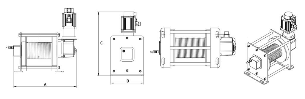 Servo electric winch manufacturers supply constant tension programming control aluminium alloy lightweight industrial winch - 1