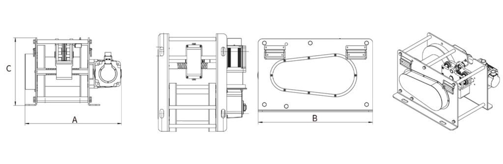 Direct axis servo winches servo system winches with screw rope guide meter encoder can be customised. - 1