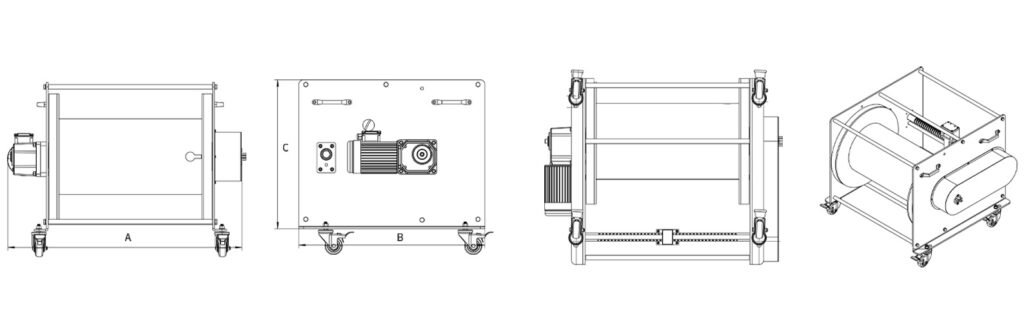 Fiber optic electric winches configured with slip ring relays to transmit signals to provide PSUs for high capacity winches - 1