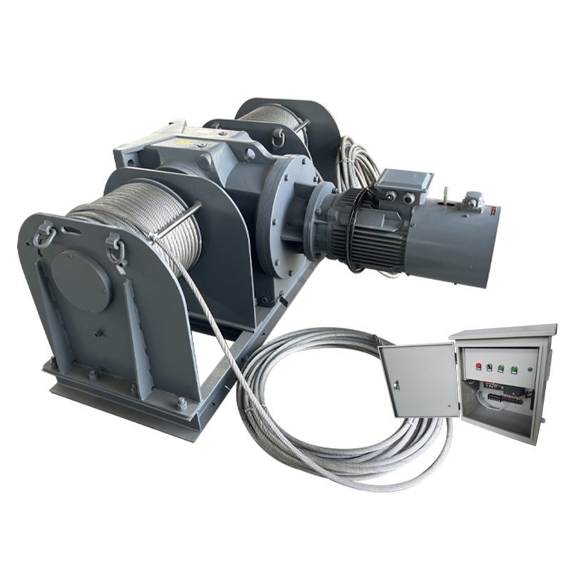 Double drum industrial winch 5 tonne double rope synchronous rope groove reel SEW inverter winch factory supply