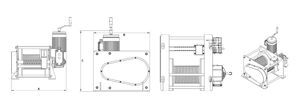 Aluminum alloy winch electromagnetic brake automatic rope discharge beautiful lightweight winch can be customized - 1