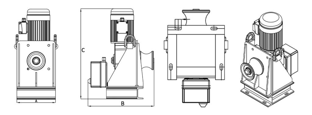 Portable cable traction machine U-channel reel manufacturers supply 220V auxiliary laying cable electric winch - 1