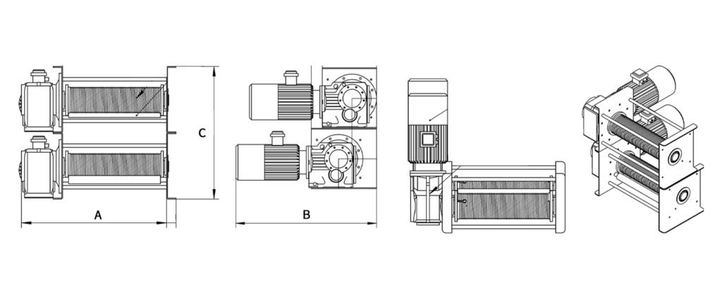 Combination Winch Double Rope Synchronous Rope Out Manufacturer Supply Industrial Winch with Electromagnetic Brake - 1