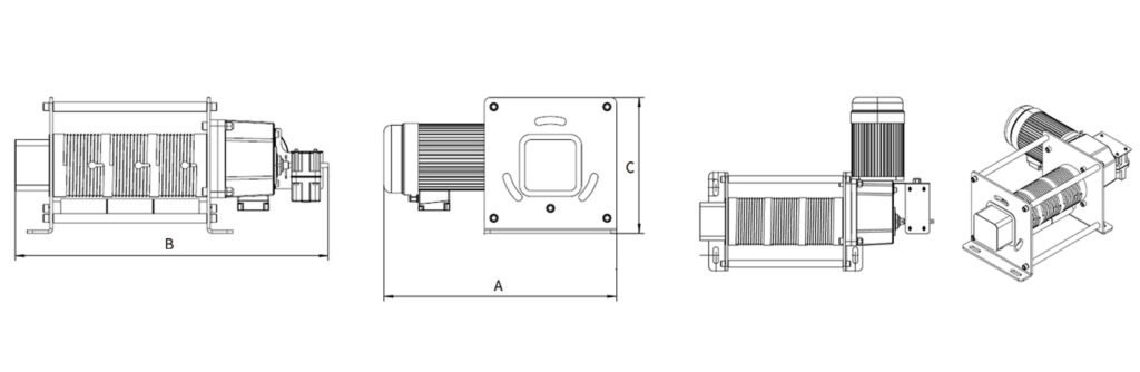 Red winch ceiling with remote control winch, follow cable all-in-one machine, can be customized - 1