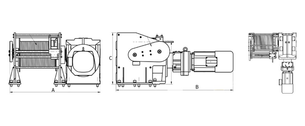 Heavy duty servo winchesMultiple linkage electric winchesPrecision load lifting heavy weight industrial winche - 1