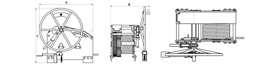 heavy duty manual recovery winch with lever-type ratcheting mechanism secondary transmission structure of china boat winch - 1