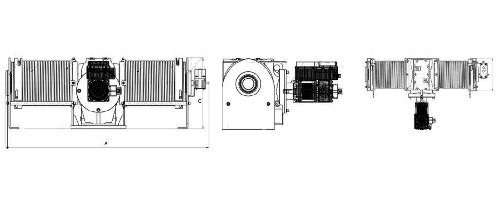 double reel winch servo motor drive with rope groove reel PLC automation control servo motor winch - 1