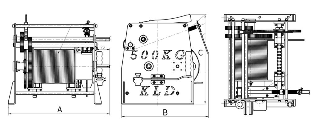 Manual Mooring Winch with 3-stage Gearing Dual Brake System Marine Anti-corrosion Paint Compact Design - 1