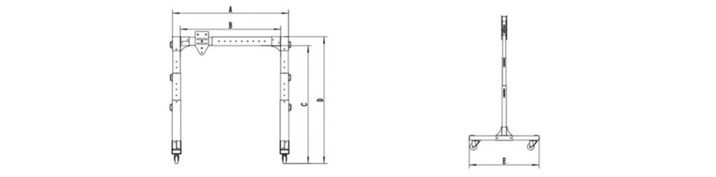 Aluminum Small Crane 0.5 Tons / 1 Ton Mobile Gantry Crane Width Height Adjustable Crane - 2