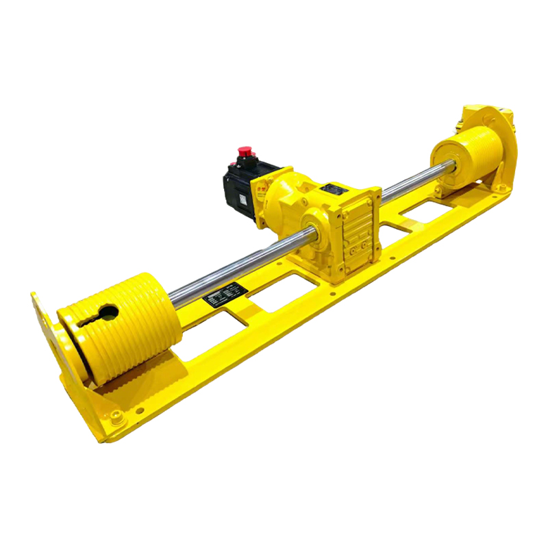PLC-controlled servo double-drum winch