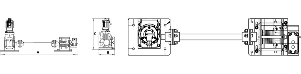 600 kg PLC servo winch dimensional drawing