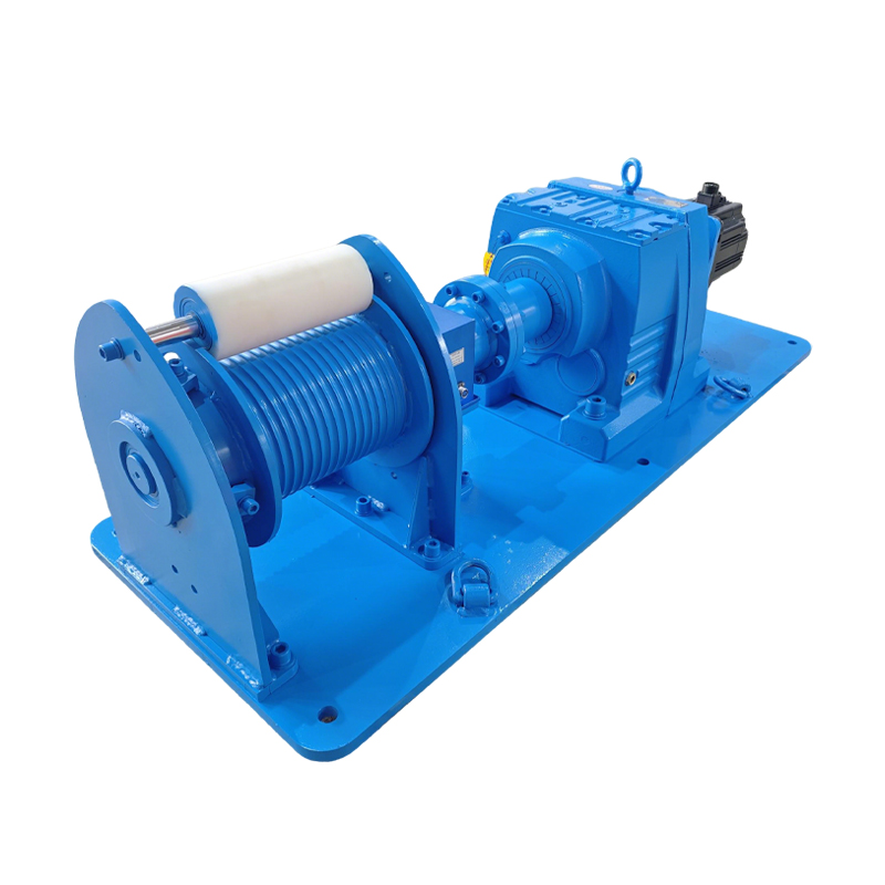 Precision test winch with servo drive and grooved drums