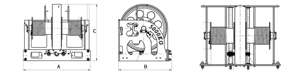 Cabrestante manual de doble velocidad con manivela - Sincronización de doble cuerda, doble conexión para herramientas manuales y eléctricas - 1