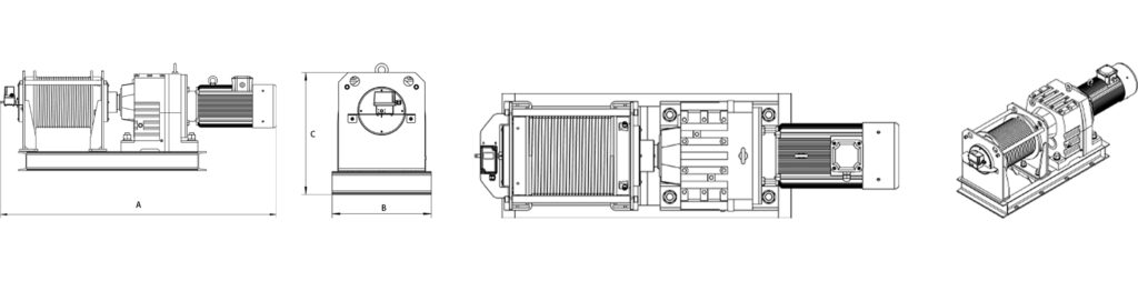 Cabrestante en línea de acero inoxidable - Resistente al óxido y la corrosión, limitación de altura, personalizable - 1