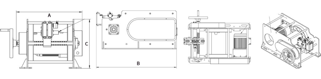 Cabrestante industrial autoenrollable - Doble protección de frenado, adaptado a alta salinidad y humedad para operaciones en aguas profundas - 1