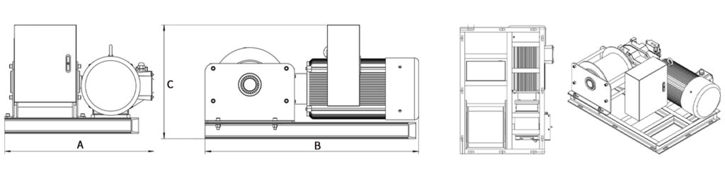 Cabrestante eléctrico rápido: alta velocidad de 120 m/min, capacidad de cable extragrande de 500 m - 1